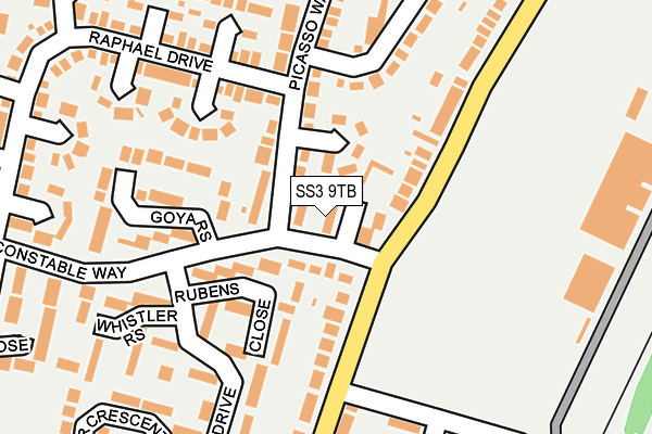 SS3 9TB map - OS OpenMap – Local (Ordnance Survey)
