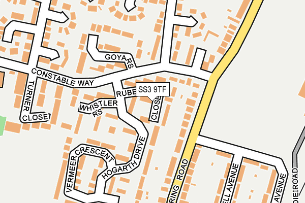 SS3 9TF map - OS OpenMap – Local (Ordnance Survey)