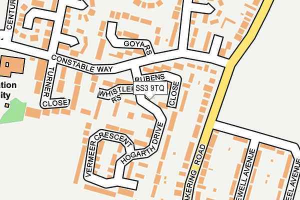 SS3 9TQ map - OS OpenMap – Local (Ordnance Survey)