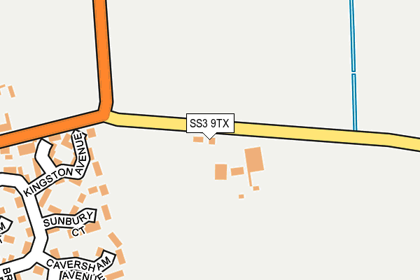 SS3 9TX map - OS OpenMap – Local (Ordnance Survey)