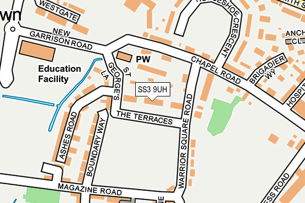 SS3 9UH map - OS OpenMap – Local (Ordnance Survey)