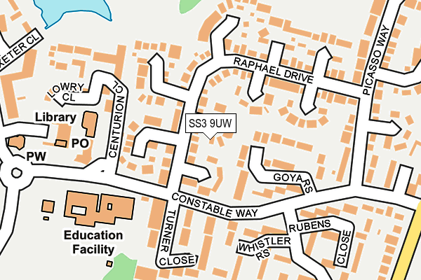 SS3 9UW map - OS OpenMap – Local (Ordnance Survey)