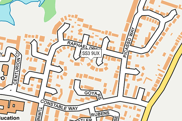 SS3 9UX map - OS OpenMap – Local (Ordnance Survey)