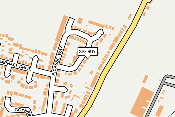 SS3 9UY map - OS OpenMap – Local (Ordnance Survey)