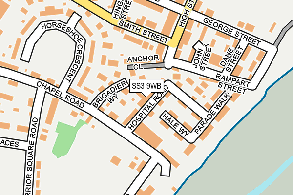 SS3 9WB map - OS OpenMap – Local (Ordnance Survey)