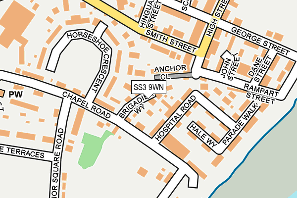SS3 9WN map - OS OpenMap – Local (Ordnance Survey)