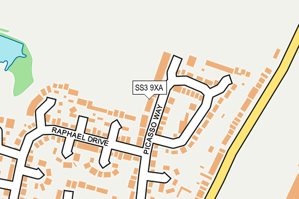 SS3 9XA map - OS OpenMap – Local (Ordnance Survey)