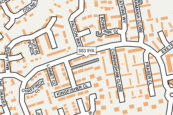 SS3 9YA map - OS OpenMap – Local (Ordnance Survey)