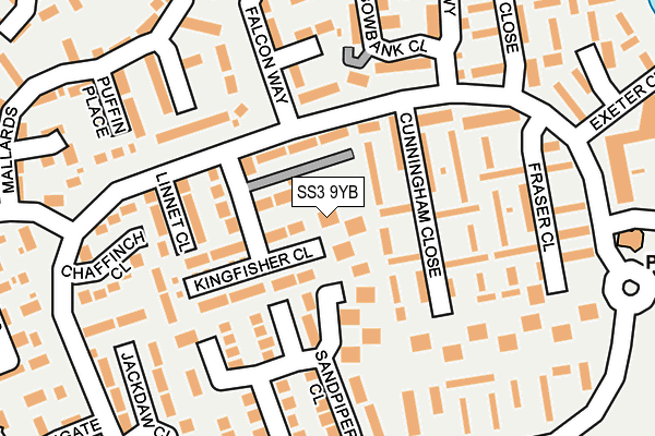 SS3 9YB map - OS OpenMap – Local (Ordnance Survey)