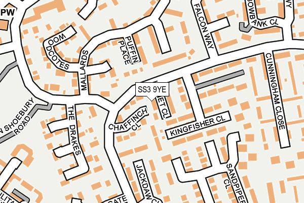SS3 9YE map - OS OpenMap – Local (Ordnance Survey)