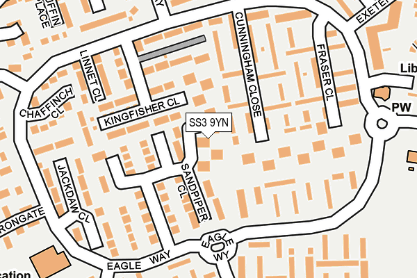 SS3 9YN map - OS OpenMap – Local (Ordnance Survey)