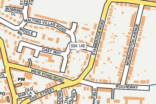 SS4 1AE map - OS OpenMap – Local (Ordnance Survey)