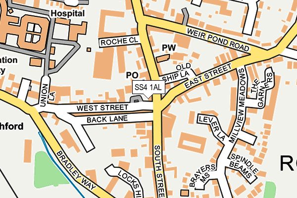 SS4 1AL map - OS OpenMap – Local (Ordnance Survey)