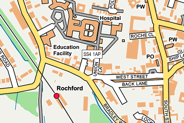 SS4 1AP map - OS OpenMap – Local (Ordnance Survey)