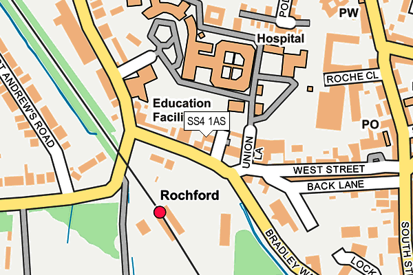 SS4 1AS map - OS OpenMap – Local (Ordnance Survey)