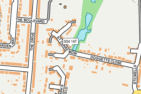 SS4 1AT map - OS OpenMap – Local (Ordnance Survey)