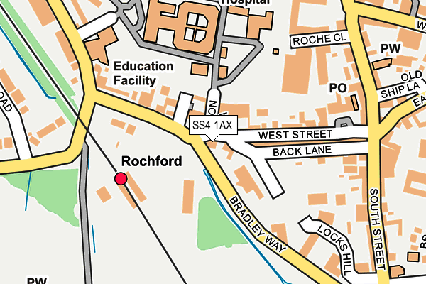 SS4 1AX map - OS OpenMap – Local (Ordnance Survey)