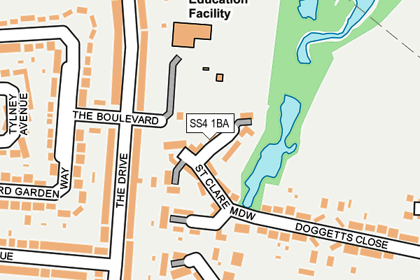 SS4 1BA map - OS OpenMap – Local (Ordnance Survey)