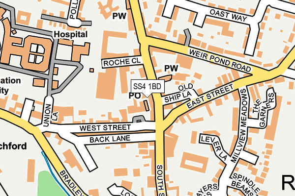 SS4 1BD map - OS OpenMap – Local (Ordnance Survey)