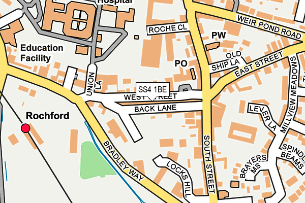 SS4 1BE map - OS OpenMap – Local (Ordnance Survey)