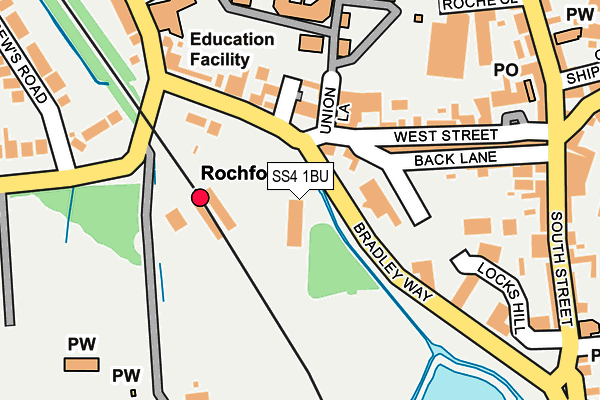 SS4 1BU map - OS OpenMap – Local (Ordnance Survey)