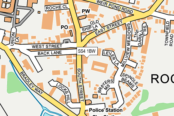 SS4 1BW map - OS OpenMap – Local (Ordnance Survey)