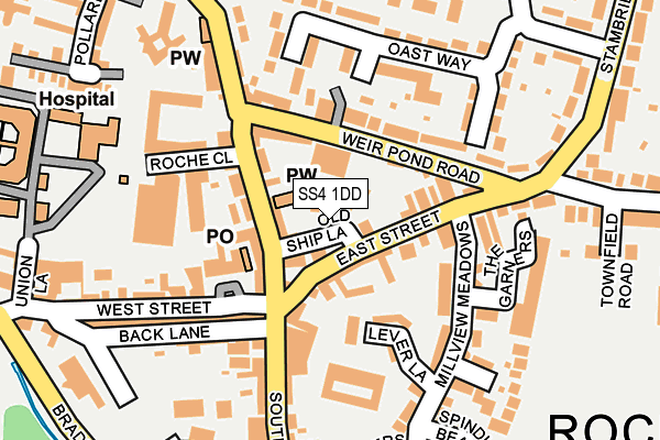 SS4 1DD map - OS OpenMap – Local (Ordnance Survey)