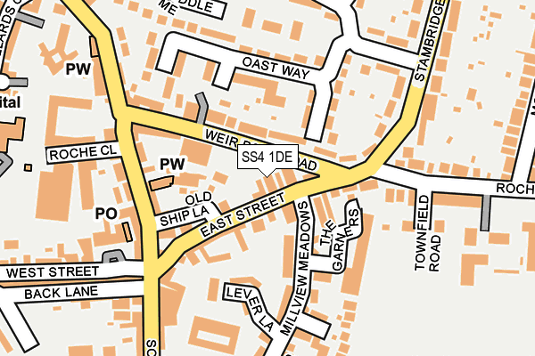 SS4 1DE map - OS OpenMap – Local (Ordnance Survey)
