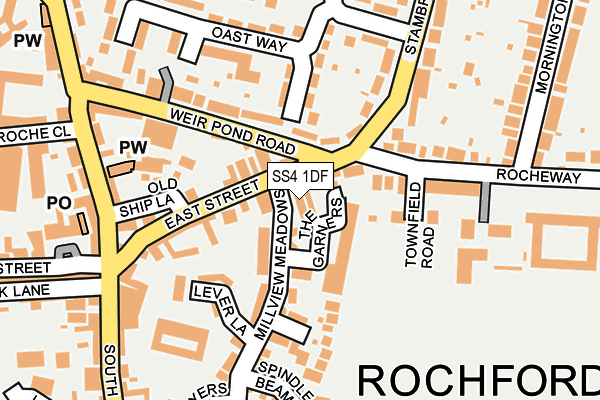 SS4 1DF map - OS OpenMap – Local (Ordnance Survey)