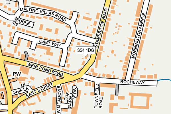 SS4 1DG map - OS OpenMap – Local (Ordnance Survey)