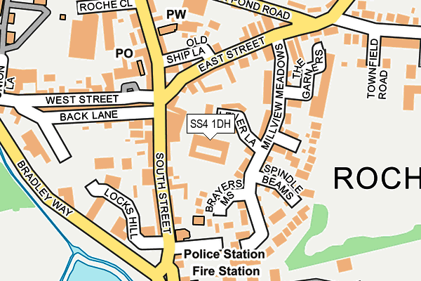 SS4 1DH map - OS OpenMap – Local (Ordnance Survey)