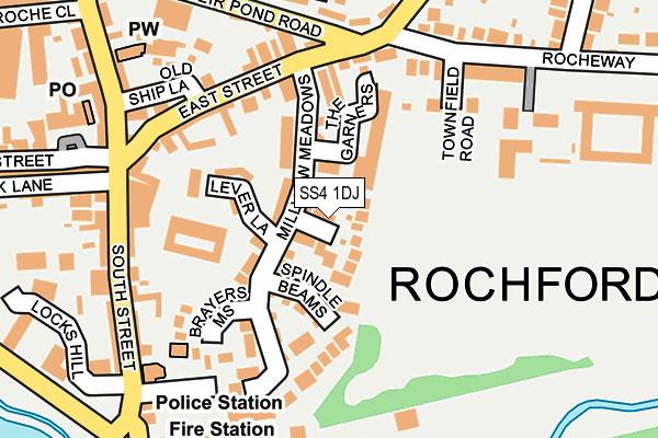 SS4 1DJ map - OS OpenMap – Local (Ordnance Survey)