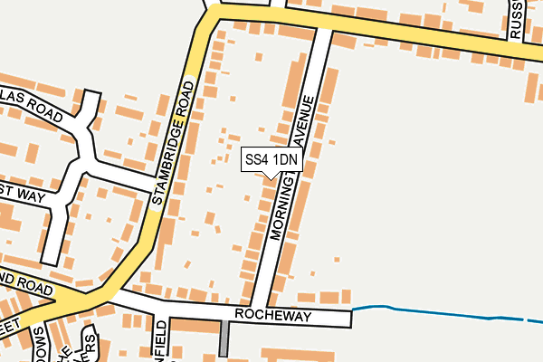 SS4 1DN map - OS OpenMap – Local (Ordnance Survey)