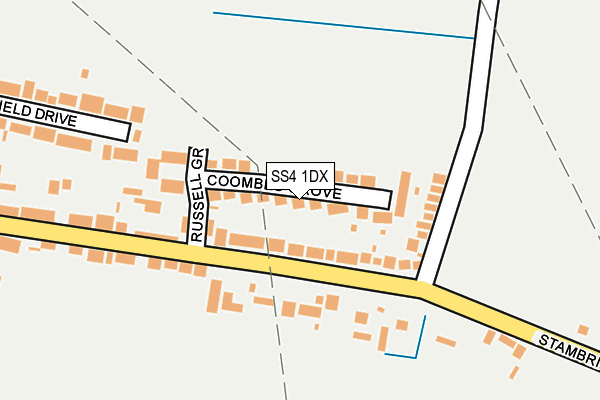 SS4 1DX map - OS OpenMap – Local (Ordnance Survey)