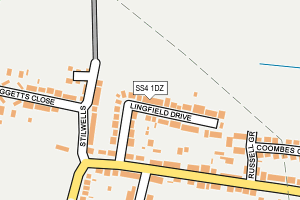 SS4 1DZ map - OS OpenMap – Local (Ordnance Survey)