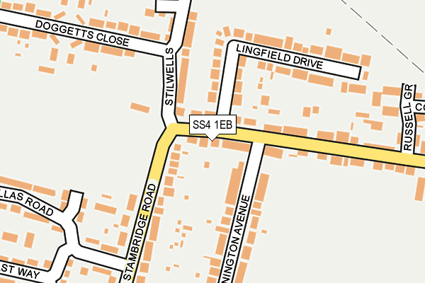 SS4 1EB map - OS OpenMap – Local (Ordnance Survey)