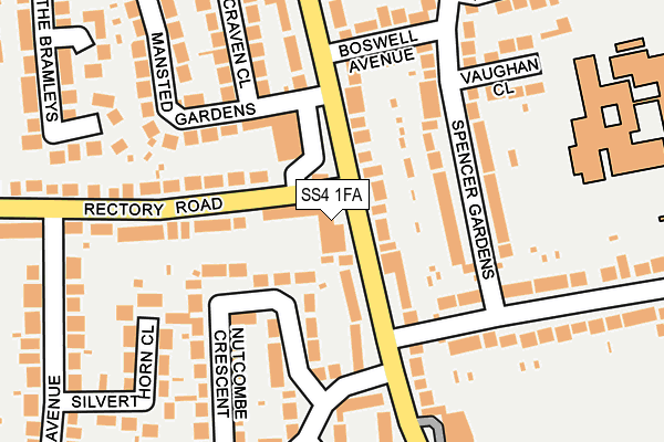 SS4 1FA map - OS OpenMap – Local (Ordnance Survey)