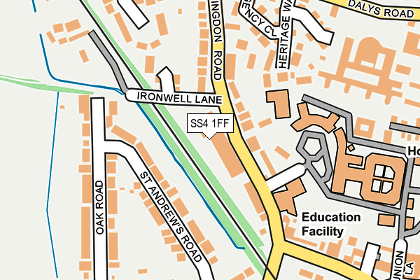 SS4 1FF map - OS OpenMap – Local (Ordnance Survey)