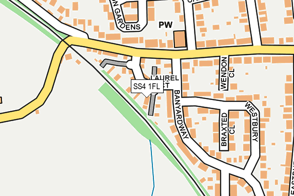SS4 1FL map - OS OpenMap – Local (Ordnance Survey)