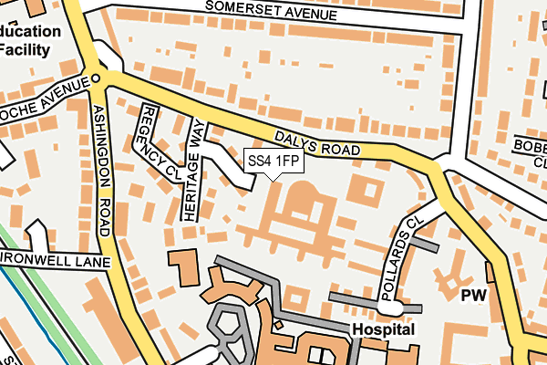 SS4 1FP map - OS OpenMap – Local (Ordnance Survey)