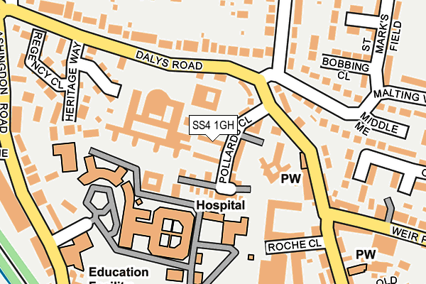 SS4 1GH map - OS OpenMap – Local (Ordnance Survey)