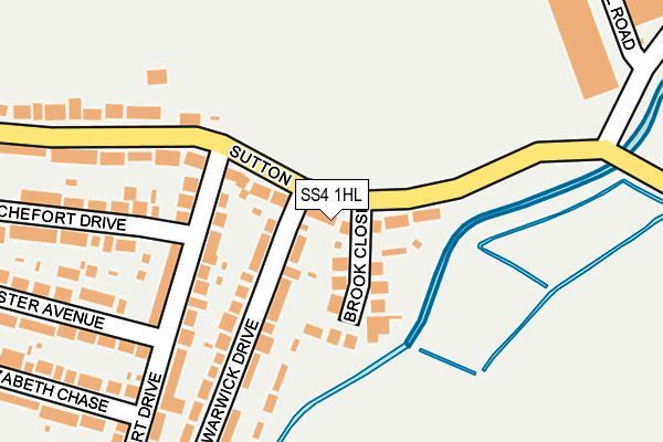 SS4 1HL map - OS OpenMap – Local (Ordnance Survey)