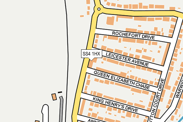 SS4 1HX map - OS OpenMap – Local (Ordnance Survey)