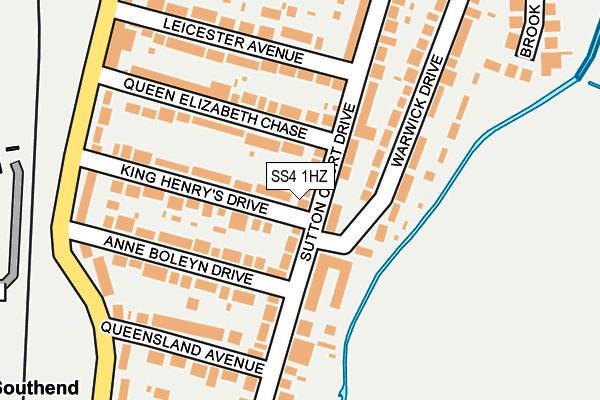 SS4 1HZ map - OS OpenMap – Local (Ordnance Survey)