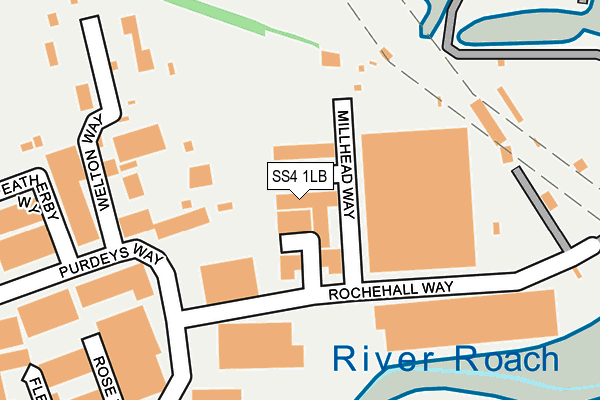 SS4 1LB map - OS OpenMap – Local (Ordnance Survey)