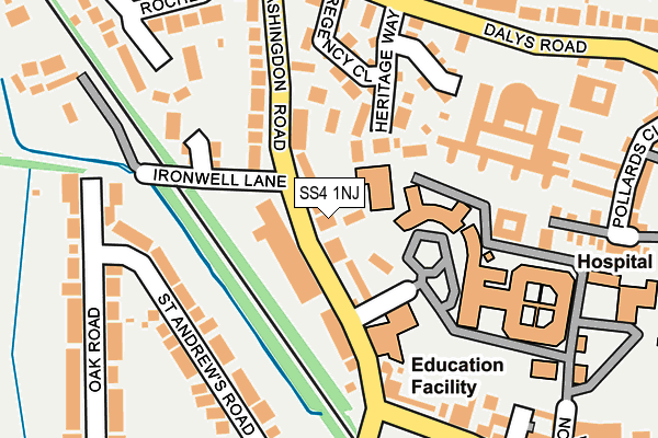 SS4 1NJ map - OS OpenMap – Local (Ordnance Survey)