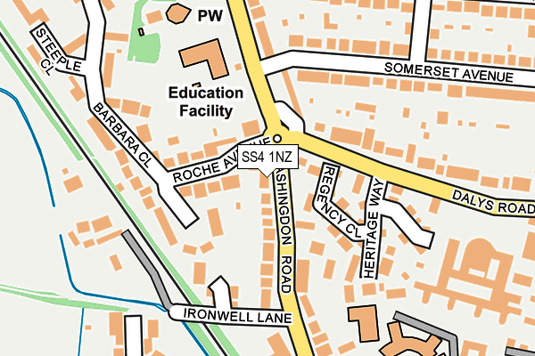 SS4 1NZ map - OS OpenMap – Local (Ordnance Survey)