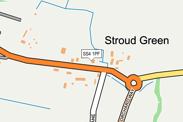 SS4 1PF map - OS OpenMap – Local (Ordnance Survey)