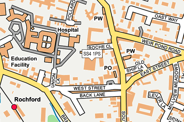 SS4 1PS map - OS OpenMap – Local (Ordnance Survey)