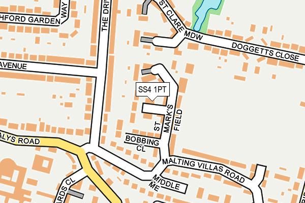 SS4 1PT map - OS OpenMap – Local (Ordnance Survey)